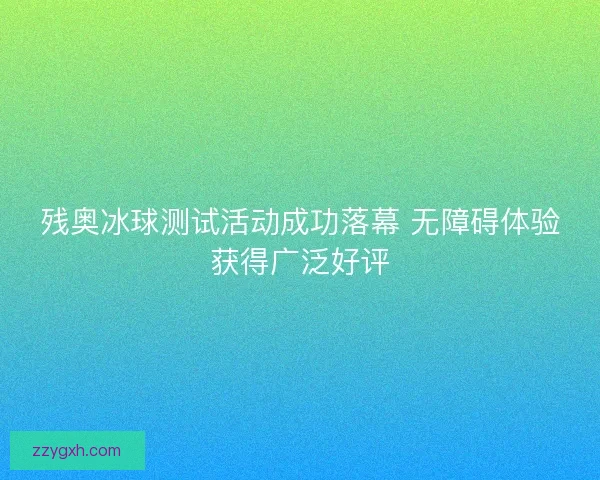 残奥冰球测试活动成功落幕 无障碍体验获得广泛好评